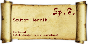 Szútor Henrik névjegykártya
