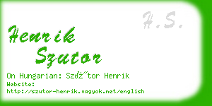 henrik szutor business card